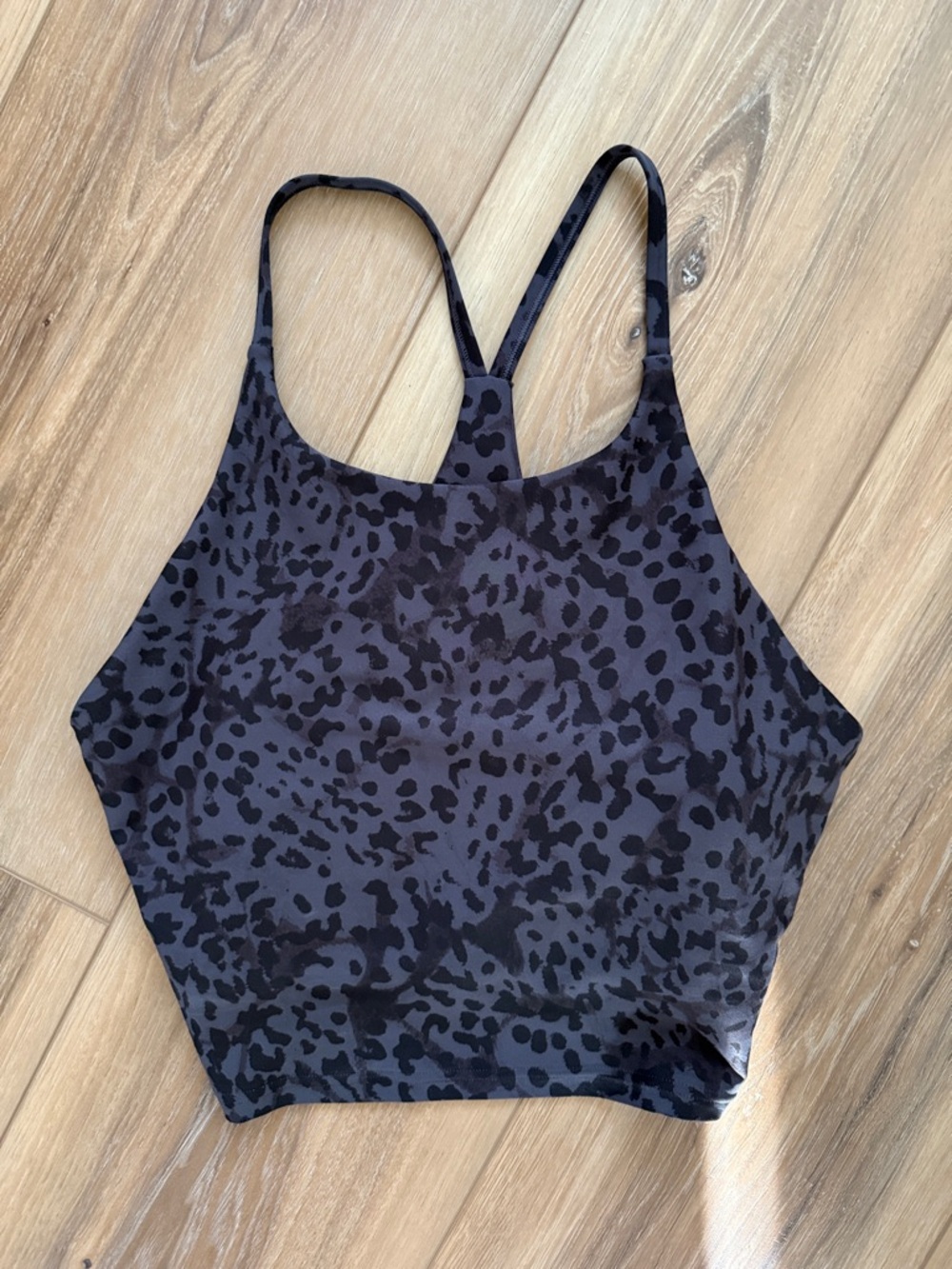 Old Navy Black and Gray Leopard Print Cropped Tank